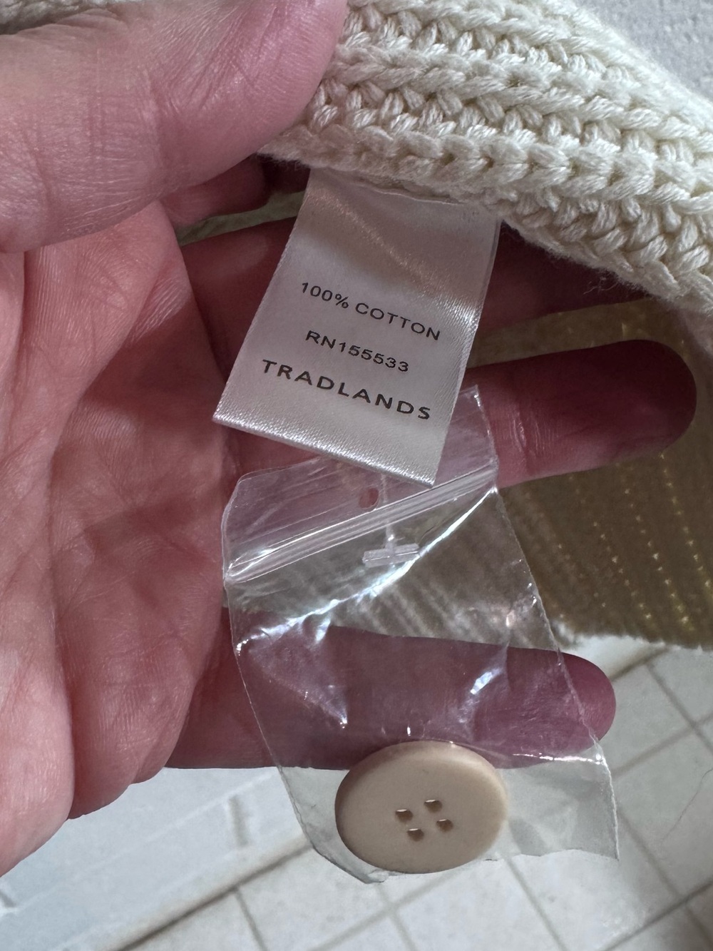 Tradlands Cream Button-Front Ribbed Cardigan - Picture 3 of 3